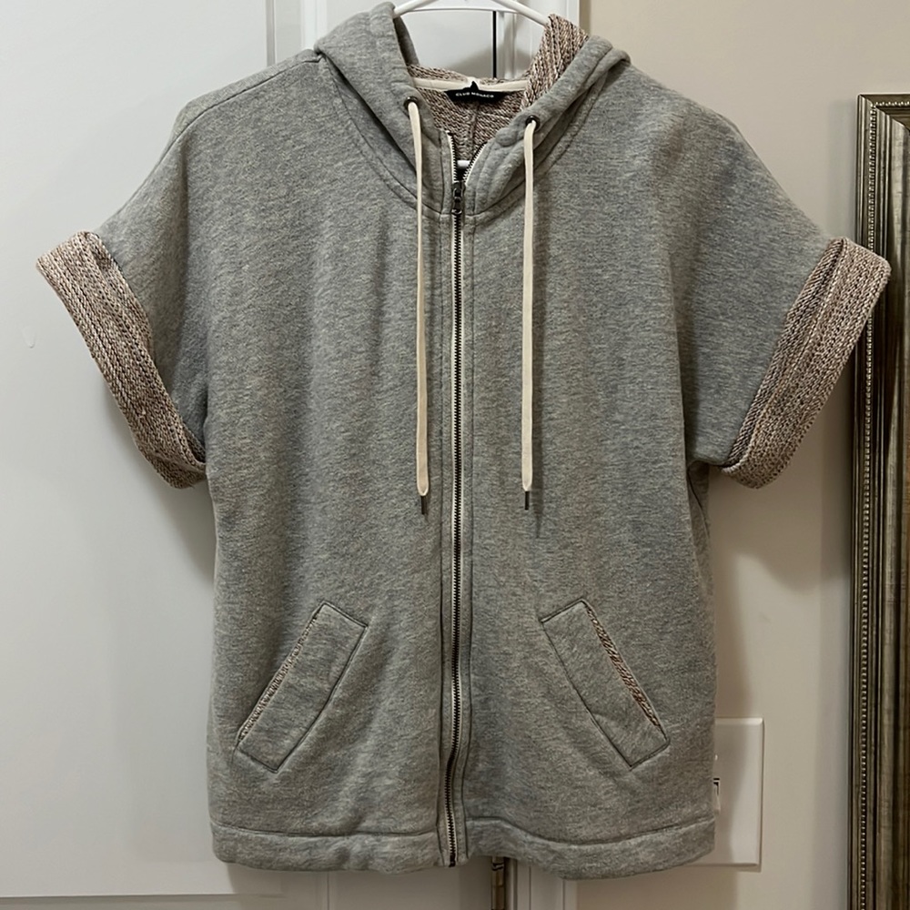 Club Monaco Short Sleeve Zip-up